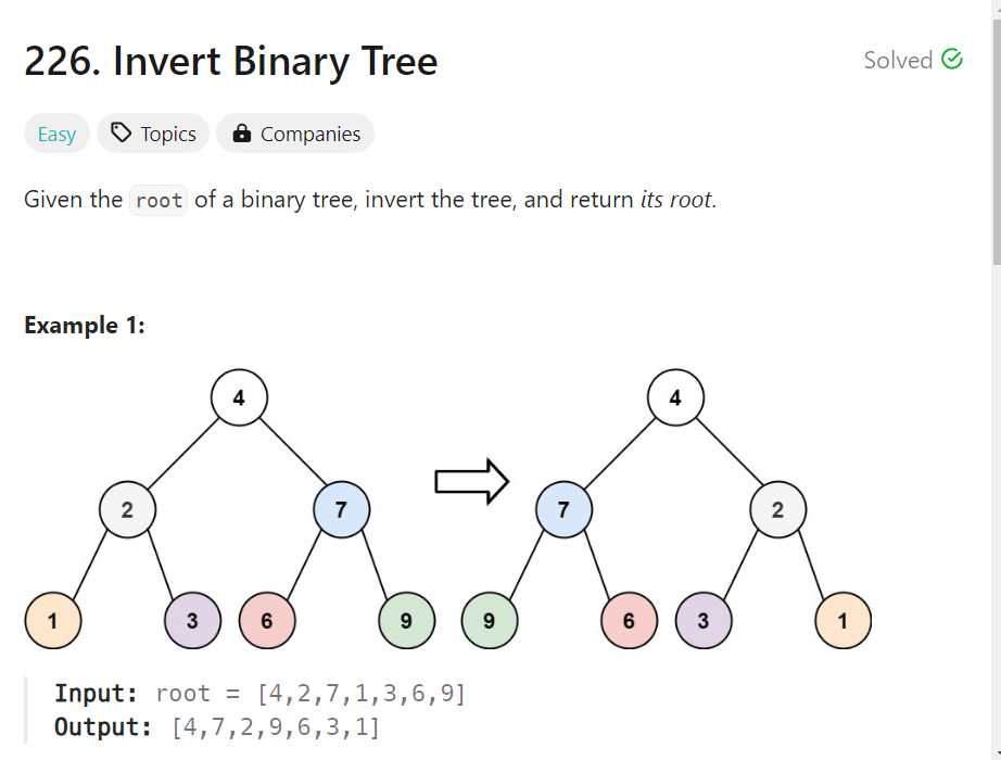 LeetCode 226 invert binary tree